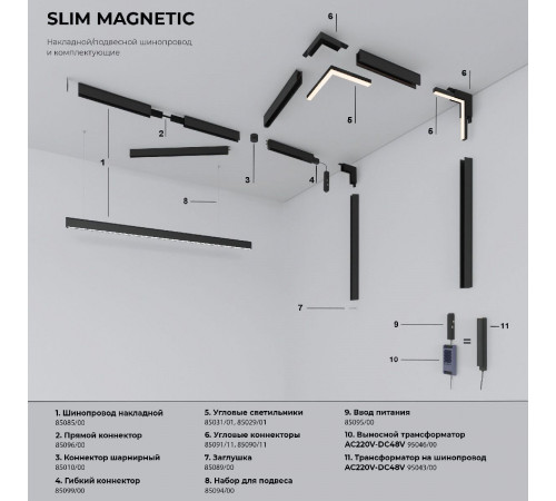 Трековый магнитный светильник Elektrostandard Slim Magnetic 4690389206412 85010/01 a067370 Трековый магнитный светильник Elektrostandard Slim Magnetic 4690389206412 85010/01 a067370