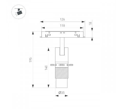 Трековый магнитный светильник Arlight MAG-ORIENT-SPOT-CROP-ZOOM-TC-R35-6W Warm3000 (BK, 19-29 deg, 48V) 045067 Трековый магнитный светильник Arlight MAG-ORIENT-SPOT-CROP-ZOOM-TC-R35-6W Warm3000 (BK, 19-29 deg, 48V) 045067