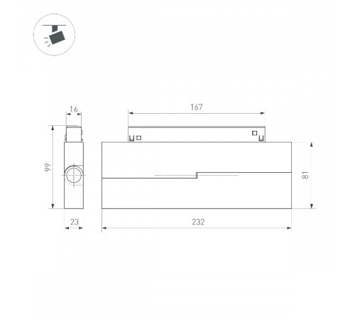 Трековый магнитный светильник Arlight MAG-ORIENT-FLAT-FOLD-S230-12W Warm2700 051737 Трековый магнитный светильник Arlight MAG-ORIENT-FLAT-FOLD-S230-12W Warm2700 051737