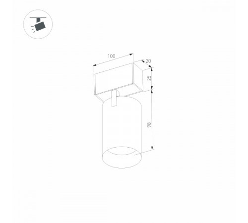 Трековый светодиодный светильник Arlight Mag-Spot-25-R90-9W Warm3000 033677 Трековый светодиодный светильник Arlight Mag-Spot-25-R90-9W Warm3000 033677