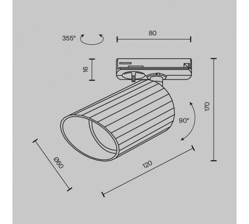 Трековый светильник Maytoni Technical Lipari TR087-1-GU10-B Трековый светильник Maytoni Technical Lipari TR087-1-GU10-B