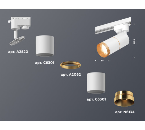 Трековый однофазный светильник Ambrella Light Track System XT6301021 (A2520, C6301, A2062, C6301, N6134) Трековый однофазный светильник Ambrella Light Track System XT6301021 (A2520, C6301, A2062, C6301, N6134)