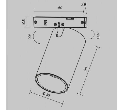 Трековый магнитный светильник Maytoni Focus Led TR187-1-5W2.7K-M-B Трековый магнитный светильник Maytoni Focus Led TR187-1-5W2.7K-M-B