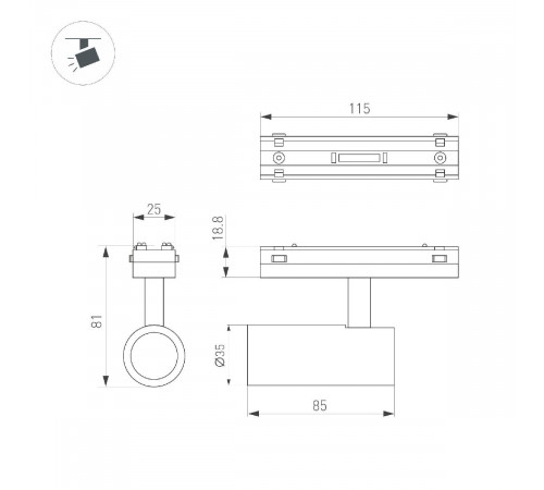 Трековый магнитный светильник Arlight MAG-VIBE-SPOT-R35-8W Day4000-MIX (WH, 24 deg, 48V, TUYA Zigbee) 045004 Трековый магнитный светильник Arlight MAG-VIBE-SPOT-R35-8W Day4000-MIX (WH, 24 deg, 48V, TUYA Zigbee) 045004
