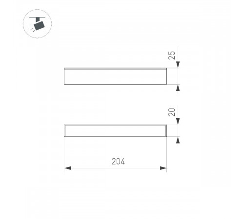 Трековый магнитный светильник Arlight MAG-FLAT-25-L800-24W Warm3000 050061 Трековый магнитный светильник Arlight MAG-FLAT-25-L800-24W Warm3000 050061