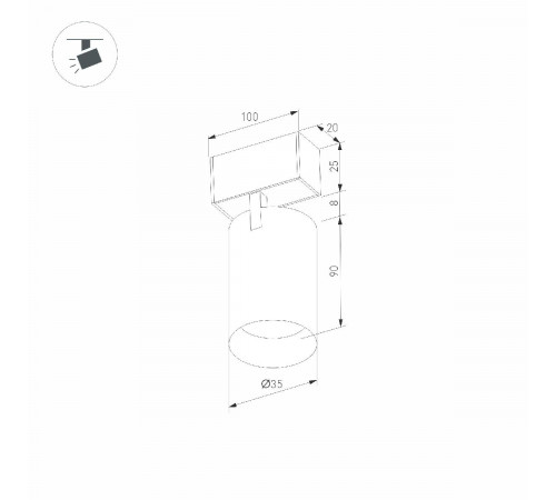Трековый магнитный светильник Arlight MAG-SPOT-25-R90-9W Warm3000 (BK, 30 deg, 24V, DALI) 046310 Трековый магнитный светильник Arlight MAG-SPOT-25-R90-9W Warm3000 (BK, 30 deg, 24V, DALI) 046310