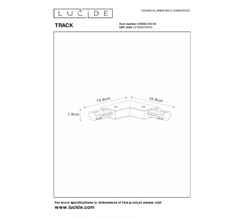 Коннектор Lucide Track 09950/05/30 Коннектор Lucide Track 09950/05/30