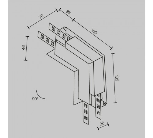 Коннектор угловой Maytoni Magnetic track system Exility TRA034ICL-42.12B Коннектор угловой Maytoni Magnetic track system Exility TRA034ICL-42.12B