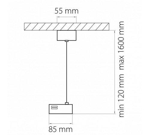 Питание подвесное Lightstar Track 1 white 502196 Питание подвесное Lightstar Track 1 white 502196