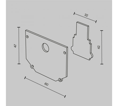 Комплект заглушек к шинопроводу Maytoni Technical Magnetic track system Exility Accessories for tracks Exility TRA034EC-SCH-42B