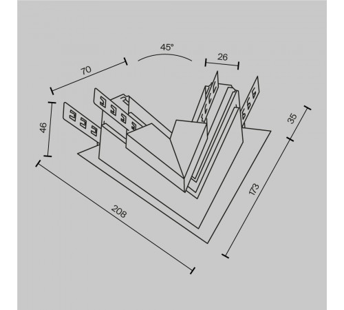 Угол-соединитель Maytoni Magnetic track system Exility TRA034CLS-42.12B
