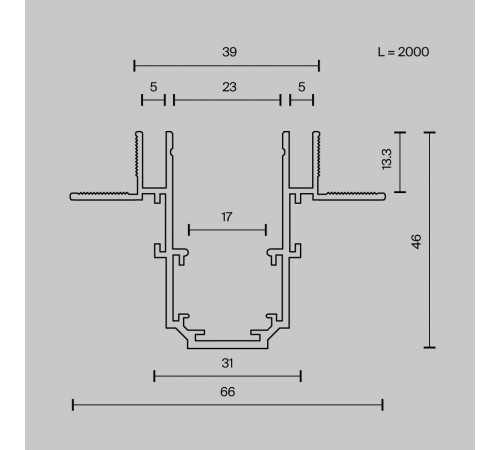 Шинопровод магнитный встраиваемый Maytoni Exility TRX034LS-222B