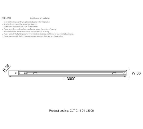 Шинопровод однофазный с питанием и заглушкой Crystal Lux CLT 0.11 01 L3000 BL Шинопровод однофазный с питанием и заглушкой Crystal Lux CLT 0.11 01 L3000 BL