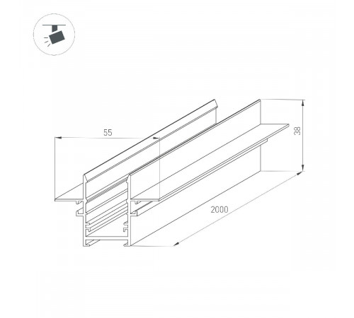 Шинопровод встраиваемый Arlight MAG-TRACK-2538-FDW-2000 046285 Шинопровод встраиваемый Arlight MAG-TRACK-2538-FDW-2000 046285