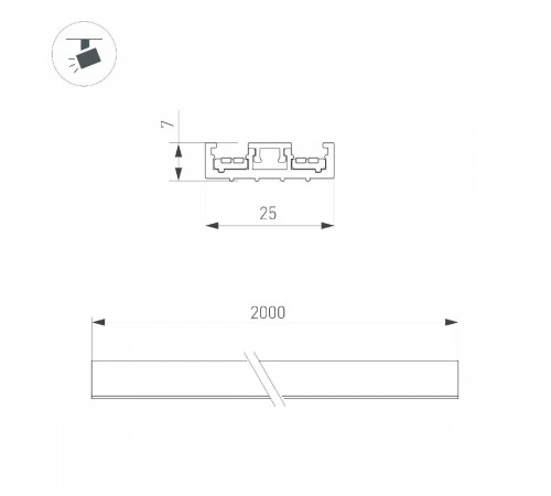 Шинопровод Arlight MAG-VIBE-TRACK-257-2000 (BK) 044179 Шинопровод Arlight MAG-VIBE-TRACK-257-2000 (BK) 044179