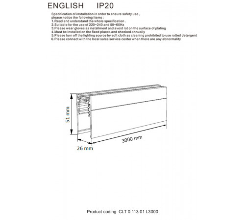 Шинопровод магнитный накладной Crystal Lux Space CLT 0.113 01 L3000 WH