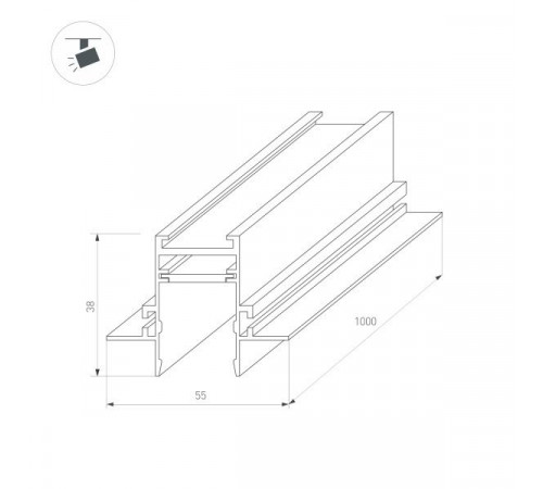 Шинопровод встраиваемый Arlight Mag-Track-2538-FDW-1000 036121 Шинопровод встраиваемый Arlight Mag-Track-2538-FDW-1000 036121