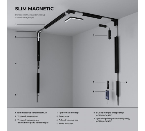 Шинопровод встраиваемый Elektrostandard Slim Magnetic 4690389206689 85210/00 a067503 Шинопровод встраиваемый Elektrostandard Slim Magnetic 4690389206689 85210/00 a067503