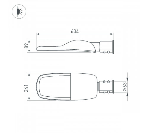 Уличный консольный светильник Arlight OXOR-TURI-604х241-80W Warm3000 (GR, 144x75 deg, 230V) 053864 Уличный консольный светильник Arlight OXOR-TURI-604х241-80W Warm3000 (GR, 144x75 deg, 230V) 053864
