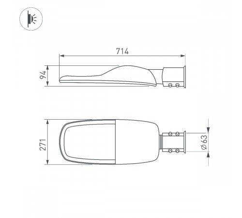 Уличный консольный светильник Arlight OXOR-TURI-714х271-120W Day4000 (GR, 144x75 deg, 230V) 053874 Уличный консольный светильник Arlight OXOR-TURI-714х271-120W Day4000 (GR, 144x75 deg, 230V) 053874