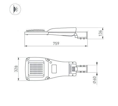 Уличный консольный светильник Arlight OXOR-GRES-759х328-200W Day4000 (GR, 150x80 deg, 230V) 055499 Уличный консольный светильник Arlight OXOR-GRES-759х328-200W Day4000 (GR, 150x80 deg, 230V) 055499