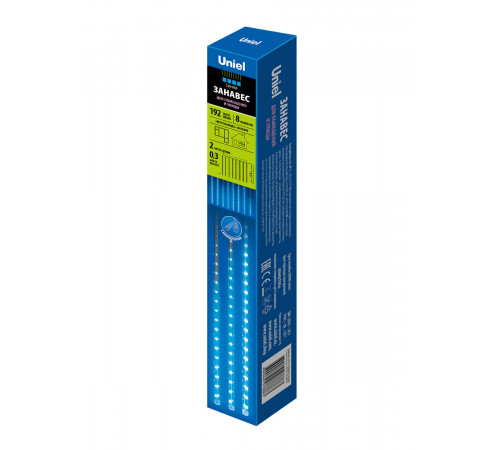 Уличная светодиодная гирлянда (11120) Uniel занавес 220V синий ULD-E2403-144/DTK BLUE IP44 METEOR Уличная светодиодная гирлянда (11120) Uniel занавес 220V синий ULD-E2403-144/DTK BLUE IP44 METEOR