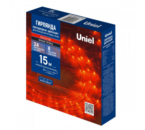 Уличная гирлянда Uniel ULD-D50 15M/С08 IP44 RED UL-00010908 Уличная гирлянда Uniel ULD-D50 15M/С08 IP44 RED UL-00010908