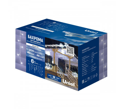 Уличная гирлянда Uniel ULD-B6007-200/STK WHITE IP44 UL-00010890 Уличная гирлянда Uniel ULD-B6007-200/STK WHITE IP44 UL-00010890