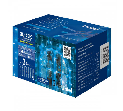 Уличная гирлянда Uniel ULD-C3020-264/TTK BLUE IP44 UL-00010919