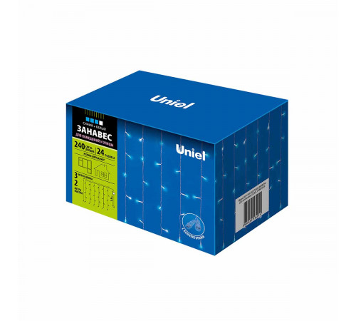 Уличная светодиодная гирлянда (UL-00007214) Uniel занавес 220V синий/белый ULD-C3020-240/TTK Blue-White IP44 Уличная светодиодная гирлянда (UL-00007214) Uniel занавес 220V синий/белый ULD-C3020-240/TTK Blue-White IP44