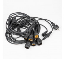 Гирлянда для освещения теплиц Uniel UDL-K230 6/E27/5M IP54 BLACK BELT-LIGHT GREENHOUSE UL-00010925