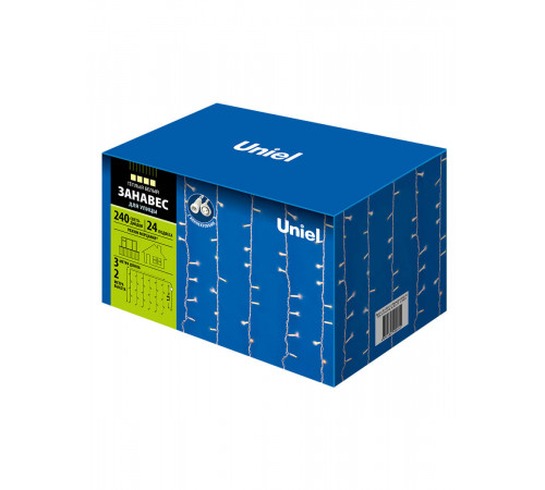 Уличная светодиодная гирлянда Uniel занавес (UL-00003684) теплый белый ULD-C2030-240/TWK Warm White IP67 Уличная светодиодная гирлянда Uniel занавес (UL-00003684) теплый белый ULD-C2030-240/TWK Warm White IP67