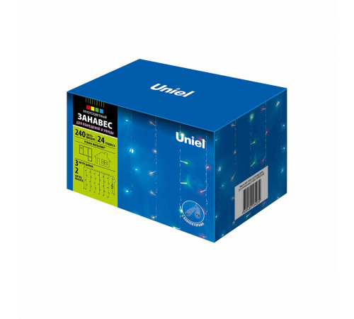Уличная светодиодная гирлянда (UL-00007216) Uniel занавес 220V разноцветный ULD-C3020-240/TTK Multi IP44 Уличная светодиодная гирлянда (UL-00007216) Uniel занавес 220V разноцветный ULD-C3020-240/TTK Multi IP44