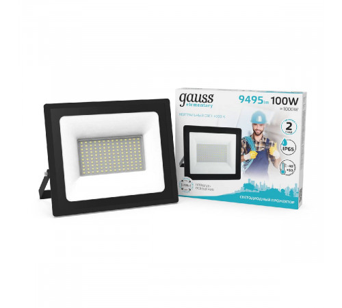 Прожектор светодиодный Gauss Elementary 100W 4000К 613100110 Прожектор светодиодный Gauss Elementary 100W 4000К 613100110