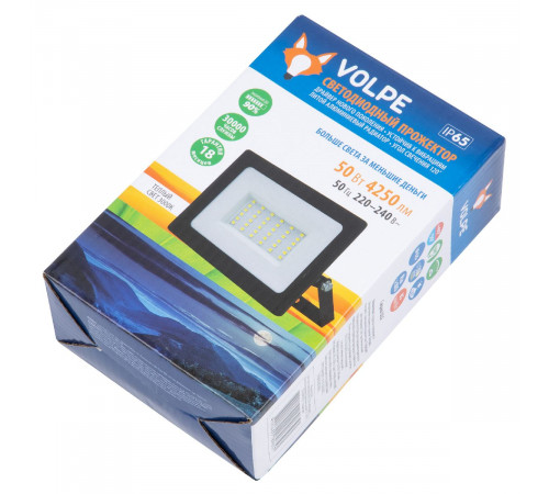 Прожектор Volpe ULF-Q517 50W/3000K IP65 220-240V BLACK UL-00011634 Прожектор Volpe ULF-Q517 50W/3000K IP65 220-240V BLACK UL-00011634
