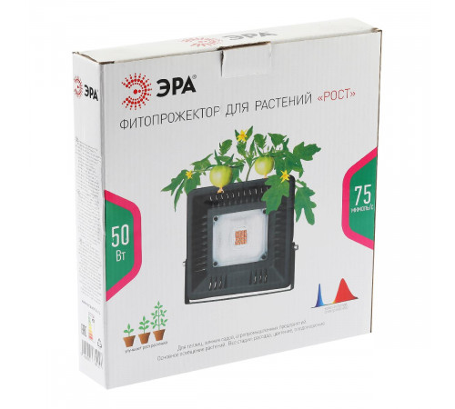 Фитопрожектор для растений Эра FITO-50W-LED-BLUERED Б0039033 Фитопрожектор для растений Эра FITO-50W-LED-BLUERED Б0039033