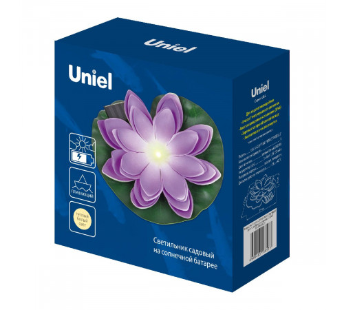 Светильник на солнечной батарее Uniel USL-S-828/PT060 PURPLE WATERLILY UL-00011601 Светильник на солнечной батарее Uniel USL-S-828/PT060 PURPLE WATERLILY UL-00011601