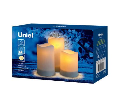 Садовый светильник на солнечной батарее Uniel USL-S-816/PT150 CANDLE SET3 UL-00009381