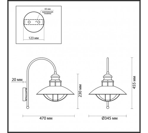 Уличный настенный светильник Odeon Light Dante 4164/1WA