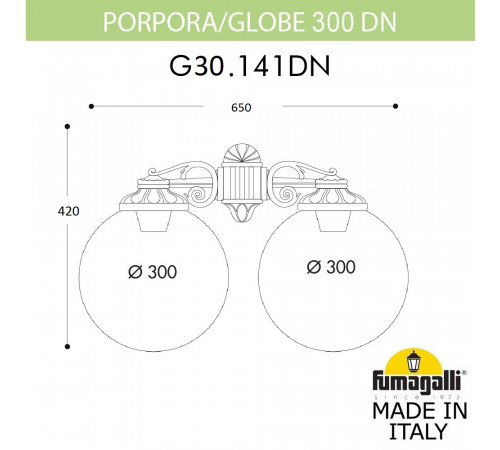 Уличный настенный светильник Fumagalli Globe G30.141.000.AYF1RDN