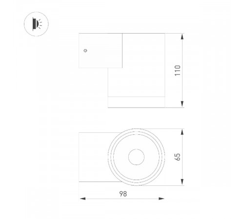 Уличный настенный светильник Arlight LGD-RAY-WALL-R65-12W Warm3000 049984 Уличный настенный светильник Arlight LGD-RAY-WALL-R65-12W Warm3000 049984