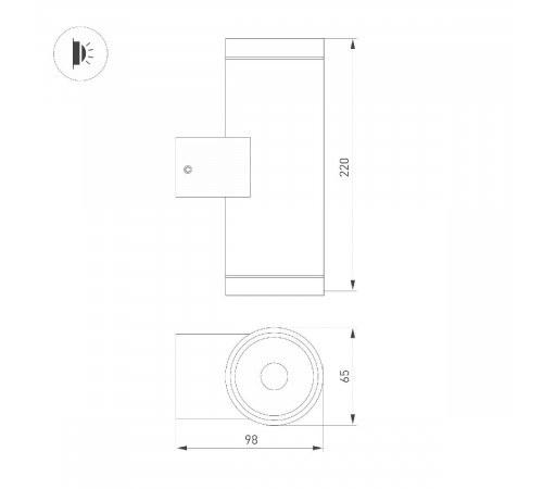 Уличный настенный светильник Arlight LGD-RAY-WALL-TWIN-R65-2x12W Warm3000 044231 Уличный настенный светильник Arlight LGD-RAY-WALL-TWIN-R65-2x12W Warm3000 044231