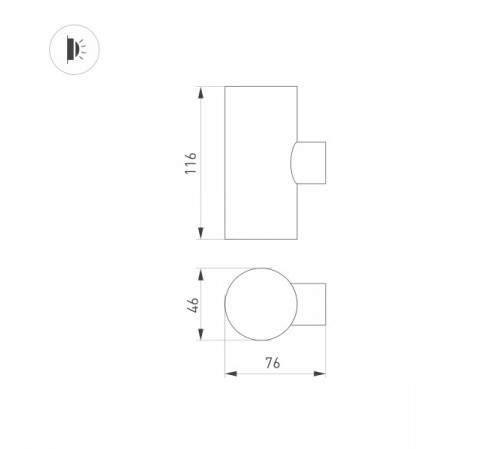 Уличный настенный светильник Arlight LGD-Ray-Wall-Twin-R46-2x3W Warm3000 033306