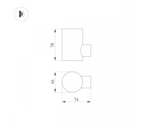Уличный настенный светильник Arlight LGD-Ray-Wall-R46-3W Warm3000 033310