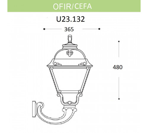 Уличный настенный светильник Fumagalli Ofir/Cefa U23.132.000.AXF1R