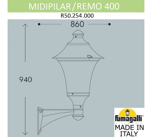 Уличный настенный светильник Fumagalli Remo R50.254.000.AXH27 Уличный настенный светильник Fumagalli Remo R50.254.000.AXH27