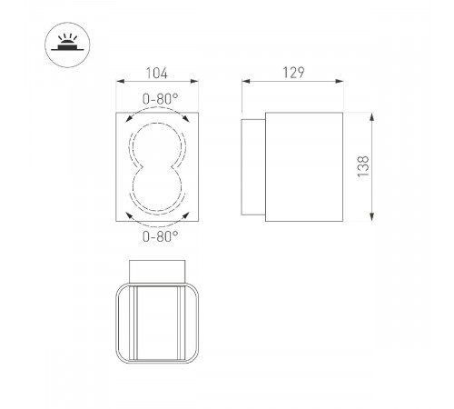 Уличный настенный светильник Arlight LGD-WALL-VARIO-S104x129-2x6W Warm2700 052704 Уличный настенный светильник Arlight LGD-WALL-VARIO-S104x129-2x6W Warm2700 052704