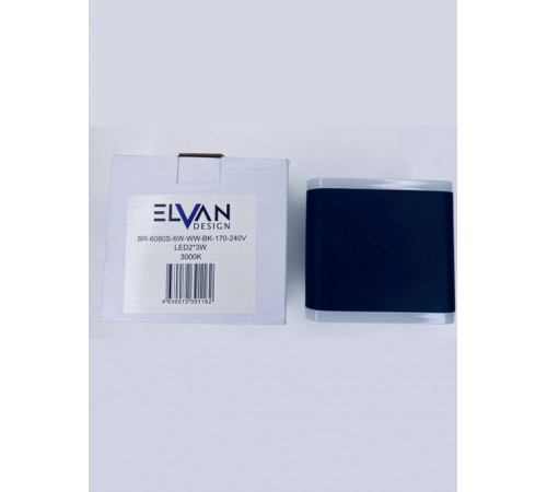 Уличный настенный светильник Elvan GW-6080S-6W-WW-BK Уличный настенный светильник Elvan GW-6080S-6W-WW-BK