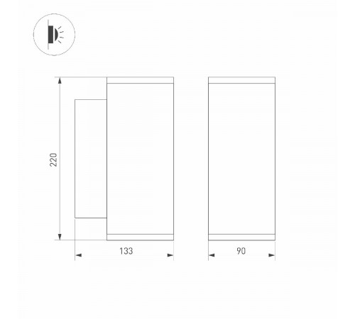 Уличный настенный светильник Arlight LGD-FORMA-WALL-TWIN-R90-2x12W Warm2700 052703 Уличный настенный светильник Arlight LGD-FORMA-WALL-TWIN-R90-2x12W Warm2700 052703