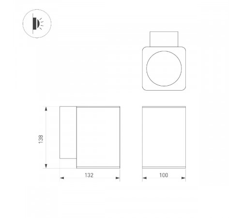 Уличный настенный светильник Arlight LGD-EVO-WALL-S100x100-12W Warm3000 (GR, 44 deg, 230V) 046193 Уличный настенный светильник Arlight LGD-EVO-WALL-S100x100-12W Warm3000 (GR, 44 deg, 230V) 046193